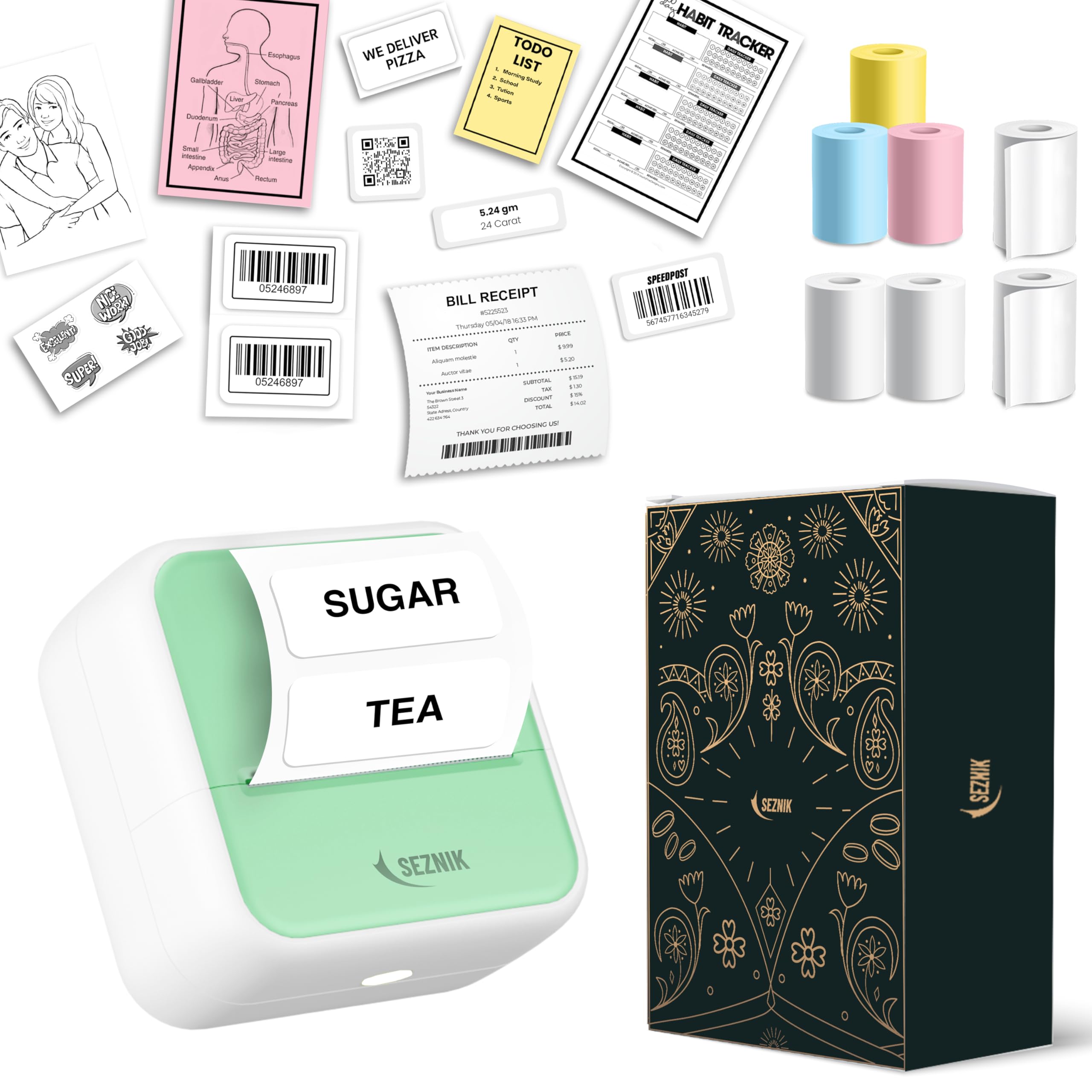 SEZNIK Mini Printer Review: Inkless Bluetooth Portable Printer for Mobile Use