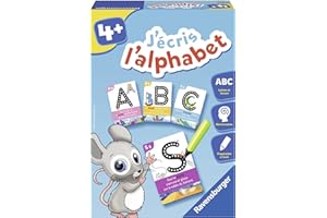 Ravensburger - Jeu Educatif - J'écris l'alphabet - Préparation à l'écriture - Apprentissage ludique en comptine - Traçage par points - A partir de 4 ans - 24083