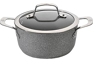 BALLARINI Casserole haute en aluminium anti-adhésive pour induction avec poignées et couvercle ligne Salina, diamètre 24 cm