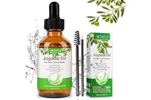 FRDUGA Bio Jojobaöl, Haaröl, 100% reines Bio-Jojobaöl für Haarwachstum und Hautpflege, Natürliche Feuchtigkeitscreme Organic Jojoba Oil für Gesicht, Bart, Nägel, Körpermassageöl für DYI -60 ML
