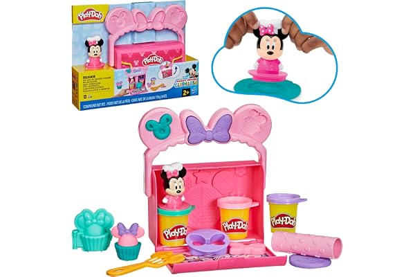 Play-Doh Disney Junior Ma pâtisserie avec Minnie Mouse, Jouets de Nourriture en pâte à Modeler, Loisirs créatifs, Jouets préscolaires pour Enfants, dès 2 Ans