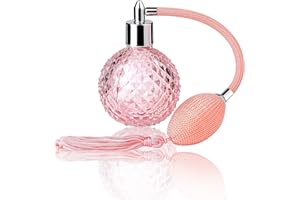PARFUMLISM 1 flacon pulvérisateur de parfum vintage rechargeable avec long gland - Accessoires d'eau à brume continue pour professionnels - Pour salons de maquillage et barbiers - 100 ml - Rose