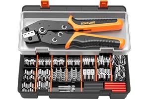 SOMELINE® Pince à Sertir pour Connecteur Bêche avec 18 Sortes Connecteurs Mâles Femelles Pour câble 0,75-6 mm², Pince à Sertir les Cosses de Fils,Pinces à Sertir - pince à sertir cosses