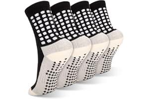 Partideal 2 Pairs Grip Socks Football Kids Kids Football Socks, Anti-slip Sport Socks Breathable Anti-blister Comfortable Soccer Socks for Aged 5-12 Years Running Football Training