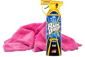 detailmate Juego de Sellado: Soft99 Rain Drop Bazooka, 300 ml – Spray de Sellado para Pintura, Faros, Superficie de Cristal, neumáticos, Cromo, plástico (Exterior), Llantas + paño Microfibra Premium