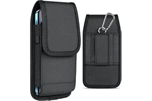 ykooe Etui na telefon komórkowy nylonowa obudowa z klipsem na pasek pokrowiec na iPhone 15 14 13 12 11 Pro Max XR X 8 7 6 Plus/Xiaomi/Samsung/Moto/LG, (L)