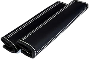 L&P CAR DESIGN GMBH L&P A138 2 Stück Gurtschoner Gurtpolster aus 100% ECHTLEDER Leder in Schwarz mit grauer Naht GRAU