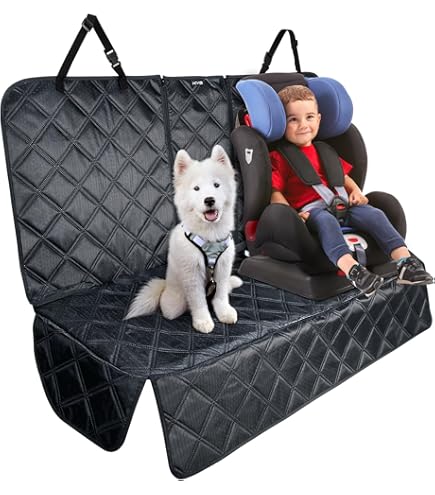 Meadowlark XL stoelhoezen voor honden, uniek design en volledige bescherming van de auto, deuren, hoofdsteunen en achterbank, extra duurzame zijklep met ritssluiting, stoelhoes