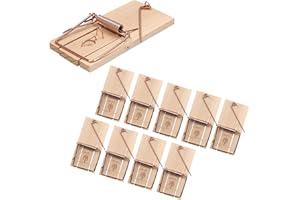 Hinrichs Pièges à Souris 10 Pièces - Piège à Souris réutilisables - Pièges à Ressort en Bois - Tapette a Souris hygiéniques - Pièges pour la Maison et Le Jardin - Tapetteà Souris