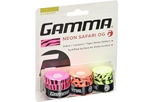 GAMMA Over Grip Fluo Safari Lot de 3 Multicolore, léopard, tigre, zèbre, One Size, anapo