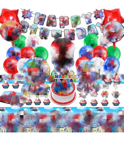 Geburtstagsdeko Set 52-teilig - Partygeschirr Für 10 Gäste Mit Superhelden Design