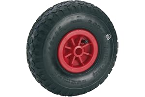 Dörner + Helmer Luftrad, 260mm x 85mm x 20mm, 150kg Tragkraft, 75mm Nabe, für Sackkarren, Kunststofffelge, Gleitlager