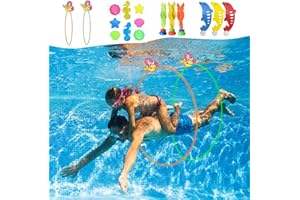 BAYUYI Anelli Subacquei, Giocattoli per Immersioni in Piscina, Divertenti Set da Immersione con Anelli da Immersione Gemme Immersione per Giochi da Piscina per Bambini Pool Party.