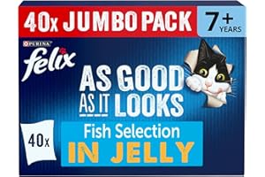 FELIX As Good As it Looks Senior 7+ Fish Selection in Jelly Wet Cat Food 40x85g