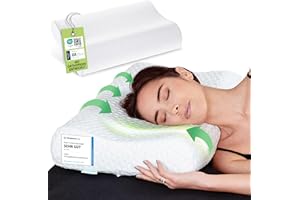 ‎FEELA feela.® Orthopädisches Kopfkissen/Schlafkissen [3 Härtegrade] - Lindert Nacken- & Schulterschmerzen, Erhöht Schlafkomfort und Entlastet die Halswirbelsäule | Höhenverstellbar Pillow 60X40 cm (Medium)