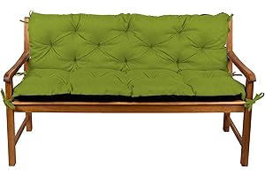 Gutekissen® Cuscino per panchina, Cuscino per seduta, Cuscino per schienale, Cuscino da giardino, Cuscino trapuntato, Altalena da giardino, Mobili da giardino LAW (140x50x50, Lime)