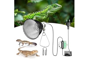 GlowUp Portalampada Riscaldante con Timer e Dimmer per Tartarughe e Rettili, Riflettore E27 200W per Lampadine UVA/UVB e Infrarossi (Senza lampadina)