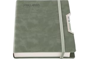 HOLDERZWU Dziennik akademicki 2024-2025, dziennik 2024-2025 dzień na stronę, twarda okładka, zorganizowany od lipca 2024 do czerwca 2025 r., agenda A5 dzienny planer miesięczny z zakładkami miesięcznymi,