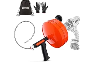 Meisterfaktur Spirala do czyszczenia rur [15 metrów] – ze stalowym bębnem – spirala odpływowa idealna do ekologicznego czyszczenia rur – spirala do prawdziwych majsterkowiczów (15 m)