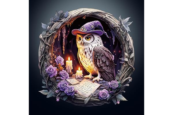 KaayeeWood Puzzles en Bois pour Adultes,300 Pièce 3D Effets Visuels Chouette Sorcière,Forme Unique Wooden Puzzle Animaux Bois avec Cadeaux d'anniversaire pour Adultes Et Enfants