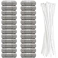 SUNHE YHK 24 Pieces Lint Remover, Stainless Steel Washing Machine Lint Snare Traps, Lint Catcher, Washer Hose Lint Traps with 24 pcs Cable Ties