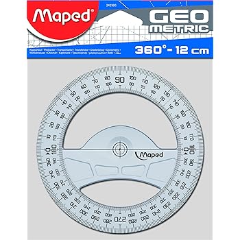 Matériel Scolaire Précision GRAPHOPLEX - Rapporteur Cercle Entier 360° - 15cm Transparent - Précision Altuglas Rapporteur Transparent Altuglas