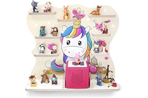 ‎STADTECKEN stadtecken Kinder Regal für Musikbox I Geeignet für die Toniebox und ca. 50 Tonies I Perfekte Aufbewahrung für Kinderzimmer I zum Aufstellen oder Aufhängen (Pony, Groß)