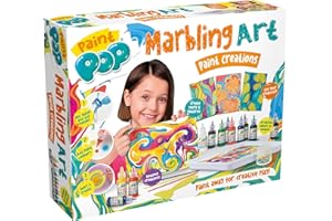 Paint Pop - Marbling Art Paint Creations Craft Set - Creative Blending, Mixing & Paint Marbling Fun for Kids - Easy Setup, Clean Up, Fast Drying - Includes 12 Paints, 10 Papers & Accessories, 5+ Years