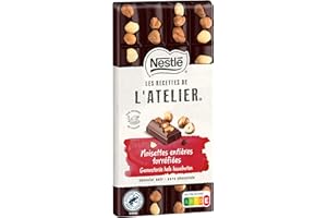 LES RECETTES DE L’ATELIER Nestlé Les Recettes de L'Atelier - Tablette Chocolat Noir Noisettes entières torréfiées - 170g