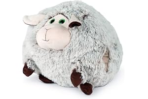 COZY NOXXIEZ Chauffe-mains douillet en peluche pour enfant - Doudou - Oreiller comme coussin chauffant moelleux pour lit, voiture et maison (mouton)