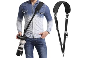 waka Kameragurt schnellverschluß Neopren Schwarz Kamera Tragegurt Verstellbarer Schultergurt Gurt Camera Strap für Canon Nikon Sony Fujifilm Olympus DSLR SLR