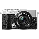 Kit fotocamera Olympus PEN E-P7, sensore 20 MP, schermo HD LCD inclinabile, 4K, Wi-Fi, controllo profilo colore e monocolore,