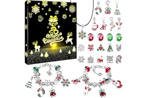 YUNLI Schmuck Adventskalender 2024, Weihnachtskalender Füllung Armbänder Schmuck Basteln, Adventskalender Mädchen mit 24 Überraschungen Charm Armband, Weihnachten Geschenk Kinder 5 6 7 8 9 10 11 12 Jahre