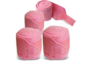 PFERDELINIS Vendas para Caballo de Forro Polar con Cierre – Vendas de Forro Polar Caballo en Juego de 4 Unidades con práctica Bolsa de Almacenamiento (Shetland Pony (Shetty), Rosa)