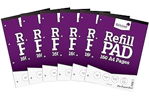 Silvine 160 stron A4 wkład do napełniania, wiązany główką i dziurkowany, 4 otwory. Grafika w linie 2-10-20 mm. Nr ref A4RPG [opakowanie 6 sztuk]