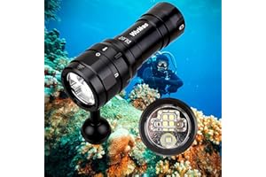 Wurkkos DL07 Diving Flashlight Rechargeable Scuba Dive Light, IPX8 Waterprood Diving Torch Max 3000 Lumens, 135 ° Beam Angle Diving Torch High 90 CRI Dive Video Photography Light with Ball Joint.