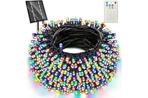 Amzxart Guirlande lumineuse solaire d'extérieur - 400 LED - 42 m - 19 modes - Décoration de Noël extérieure - Étanche IP65 - Pour balcon, jardin, sapin de Noël et fête - Multicolore