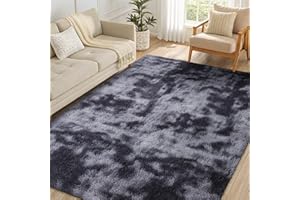 ‎SMIRY smiry Hochflor Teppich Wohnzimmer, Waschbar Anti-Rutsch Moderner Flauschiger Kuscheliger Teppich für Wohnzimmer Deko, Schlafzimmer, Kinderzimmer, 120 x 160 cm, Hellgrau