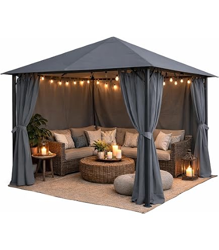 BAKAJI Pavillon, 3 x 3 m, faltbar, wasserdicht, zusammenklappbar, 3 x 3 m, Gartenzelt, wasserdichte Plane, Gestell aus Metall, Öffnung und Schließung, Modell Ischia (Blau)