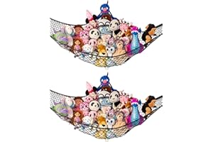 Lilly's Love Teddy Hammock - Toy Storage for Soft Stuffed Animals - Large 2 Pack (Black)