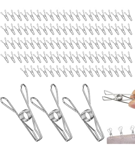 60Pcs Pinces à Linge Inox Pinces à Linge Coupe-Vent Et Antirouille 60Pcs Pinces à Linge Inox Pinces à Linge Coupe-Vent Et Antirouille