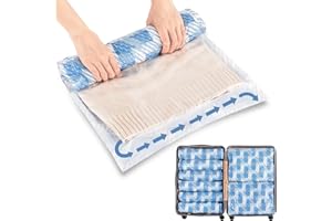 TAILI Bolsas pequeñas al vacío para Ropa, Viajes, 10 Bolsas de Almacenamiento al vacío de 40 x 60 cm, Bolsas de Almacenamiento al Reutilizables para Ropa, Ahorra un 80% de Almacenamiento para