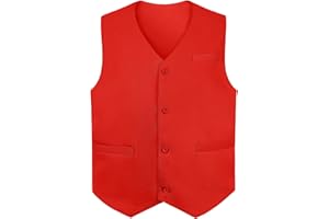 TOPTIE Waiter Uniform Gilet de Costume avec Boutons unisexe pour commis de supermarché et bénévole