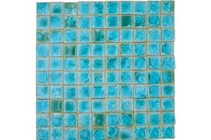 Yuvori Carreaux de mosaïque en céramique fabriqués à la main, 2 cm, 0,5 kg, bricolage, Qinghua chinois traditionnel et styles modernes, décoration d'intérieur, projets d'art de bricolage dans salles