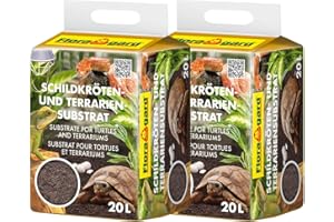 Floragard Schildkrötenerde u. Terrariensubstrat 2 x 20 L, natürliche Einstreu für Reptilien - 40 Liter