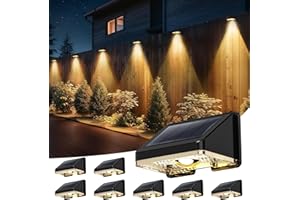 DELAIGLOW Applique Solaire Exterieur 8 Unités Lumiere Solaire Extérieur Blanc Chaud Lampe Solaire Murale Exterieur Étanche avec Joli Éclairage d'ambiance pour Clôture, Mur et Jardin
