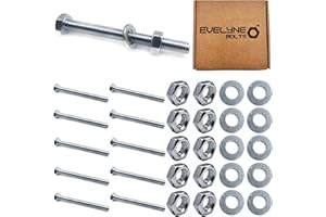 EVELYNE M5 Nut, Bolt & Form A Washer Set. 10 pack – M5x50 Bolts, M5 Nuts & M5 Form A Washers