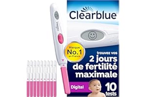 Clearblue Test Ovulation Digital, Aide À Concevoir, 1 Appareil Digital Et 10 Tests, Signale vos 2 Jours les Plus Fertiles, Maximise vos Chances de Concevoir Naturellement, L'Emballage peut varier
