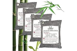 WYEWYE Charcoal Air Purifying Bag Activated Bamboo Charcoal Bags For Closet Deodorizer Moisture Absorber for Bathroom Activated Charcoal Bags Odor Absorber For Pet Car Home（4Pack 200g）
