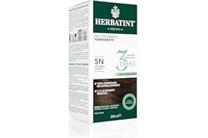Herbatint Gel Colorante Permanente 3Dosi, 300ml - 5N Castano Chiaro, Senza Ammoniaca, per Pelli Sensibili, 100% Copertura Capelli Bianchi, con 8 Estratti Naturali Bio